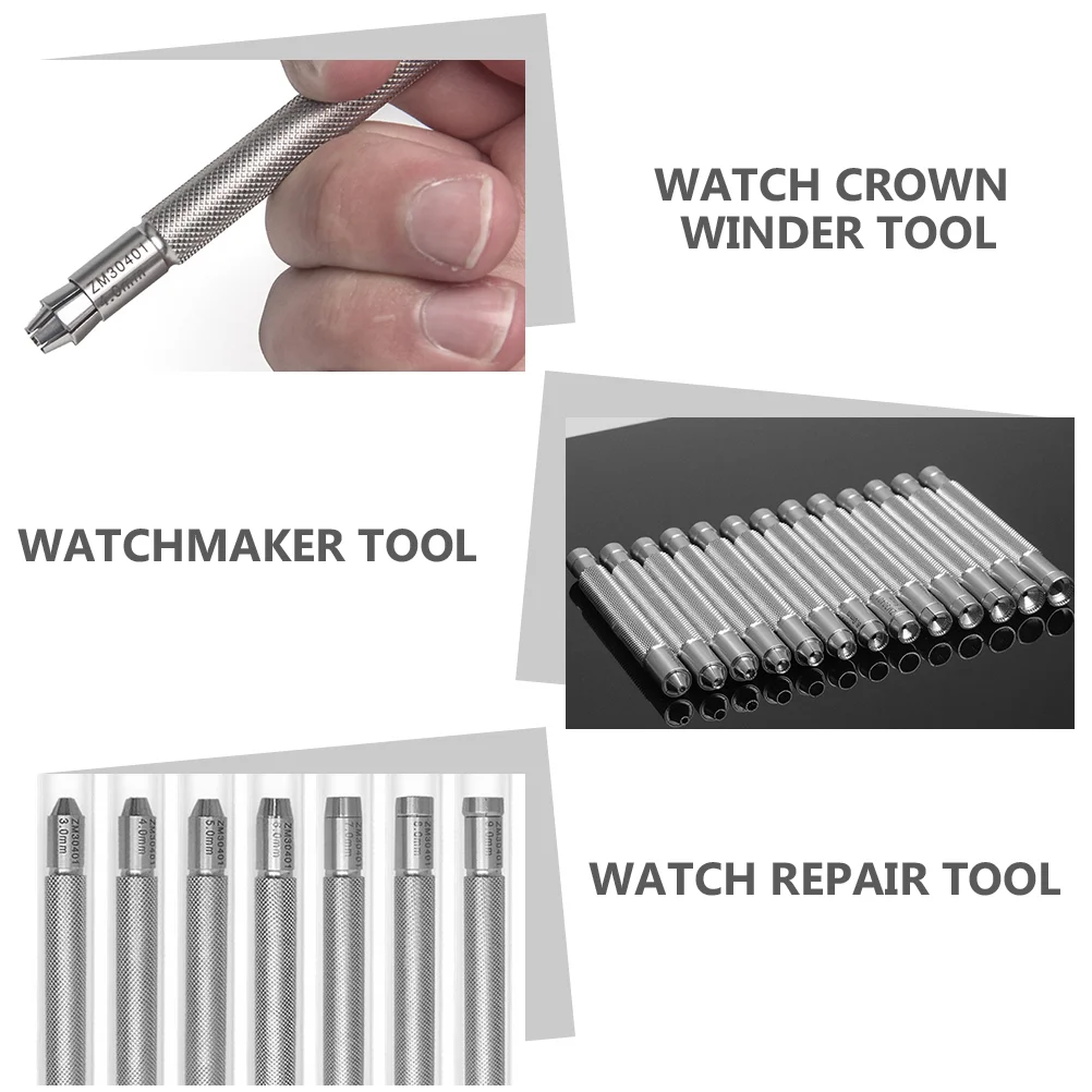 Clock Mechanical Watch Repair Tools Accessories for Stainless Steel Crown Winder Wristwatch