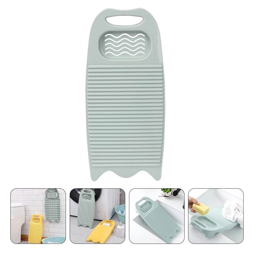 

2pcs Washboard for Laundry Creative Washing Board with Soap Box PP Plastic Wavy Rubbing Surface Non-Absorbent Deform Resistant