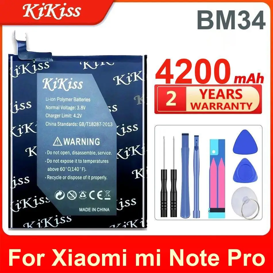 

Батарея Kikiss BM34 емкостью 4200 мАч для Xiaomi Mi Note Pro