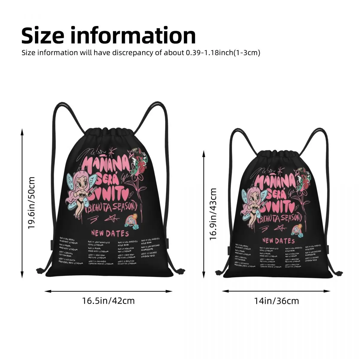 Karol G Manana Sera Bonito Tour Drawstring Bags Sports Backpack Gym Sackpack Bichota String Bag for Cycling