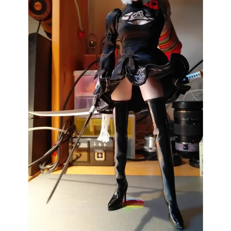 

1/6 Scale Pretty Girl Hollow Long/Half Boots with Zipper Soldier Doll Pu Shoes Accessories for 12inch Ph Action Figures Body
