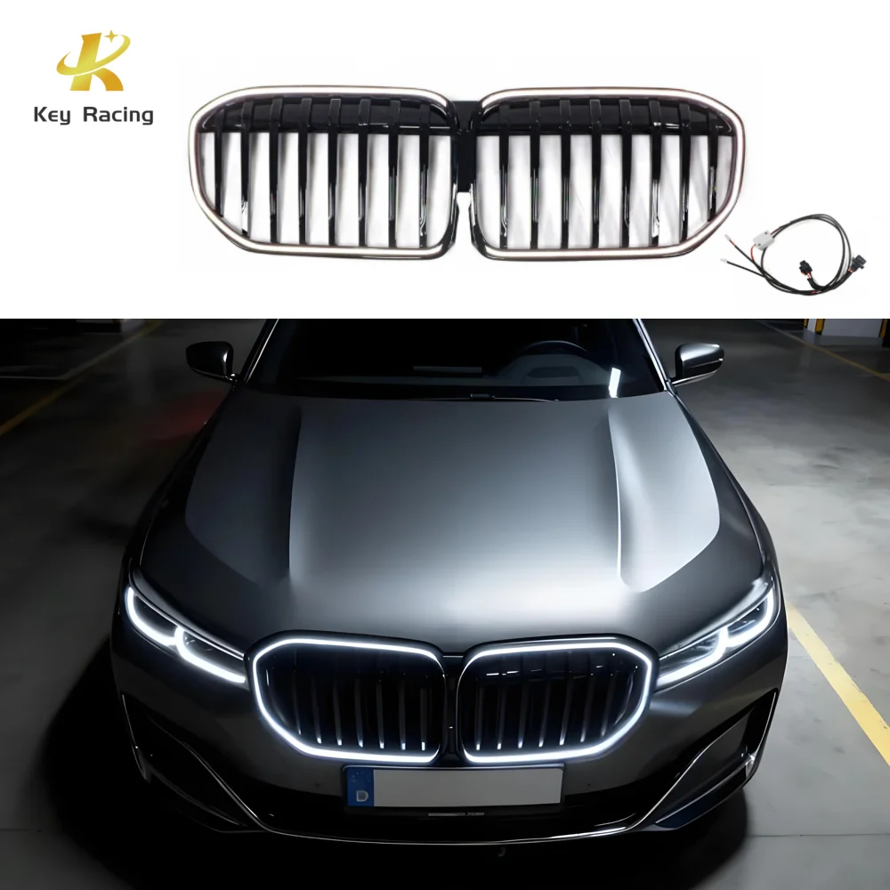 

G11 G12 Front Bumper Grille For BMW 7 Series G11 G12 2019-2022 Upgrade to Bright Black LED Light Air Intake Grill