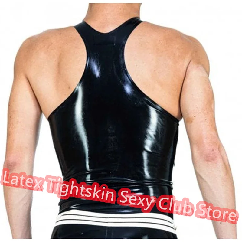 

Handmade Latex Men Sleeveless Shirt Man Sexy Tops Rubber Tank Vest Cosplay Costume