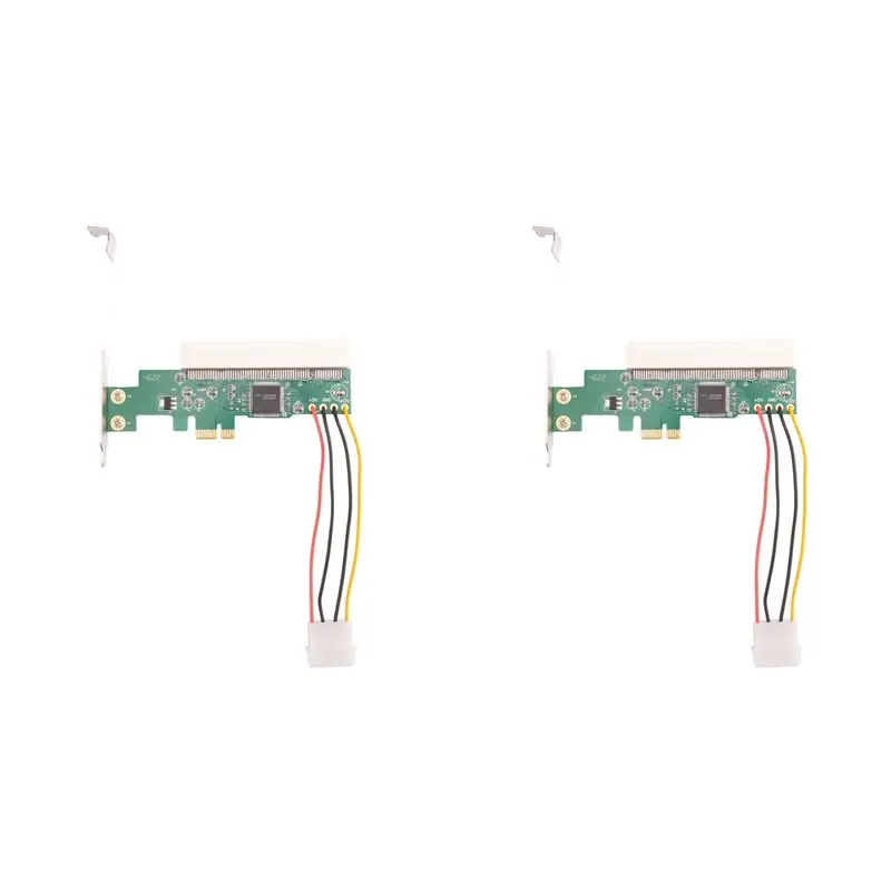 

New!2X PCIE To PCI Adapter PCI Express X1 To PCI Expansion Card Riser Board ASM1083 Chipset With 4-Pin Power Connector