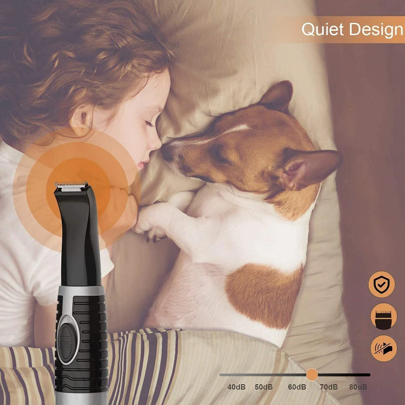 Kemei-Kit de cortapelos para perros y gatos, Afeitadora eléctrica recargable de bajo ruido para perros y otras mascotas en casa