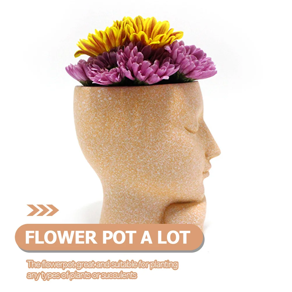 

Face Design Resin Plant Pot Decorative Flowerpot Succulent Planter Indoor Outdoor Garden Container Home Bonsai Pot