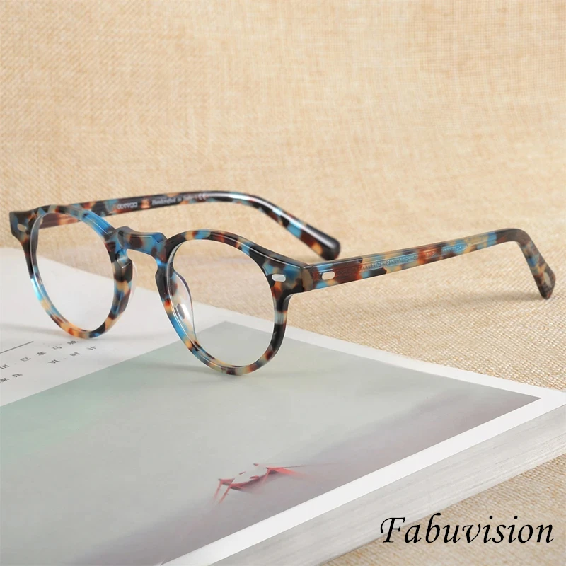 OV5186 Eyeglass Frames Women Men Round Retro Vintage Optical Computer Prescription Glasses Frame Gregory Peck Eyewear