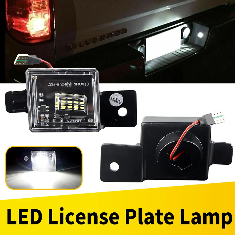 

2Pcs OEM#23251664,GM2875100 For Chevrolet Silverado Colorado GMC Canyon Sierra 1500 2500 3500 Truck License Plate Light Assembly