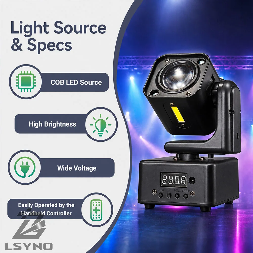 36W Disco Lights Remote Control DJ Mobile Party Light RGBW DMX512 Mini Beam Strobe Stage Effect For Xmas Club Events