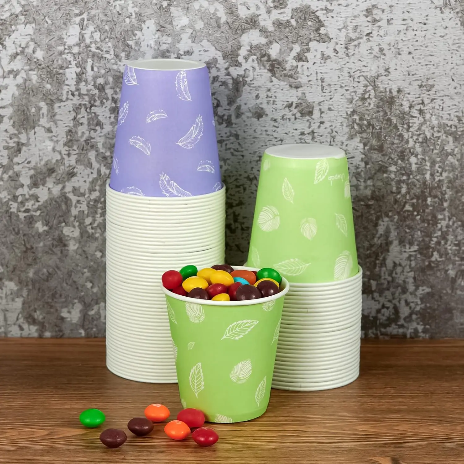 600er-Pack bunte Pappbecher mit 5 Unzen. Einweg-Minibecher für Partys, Picknicks, Grillen und Reisen.