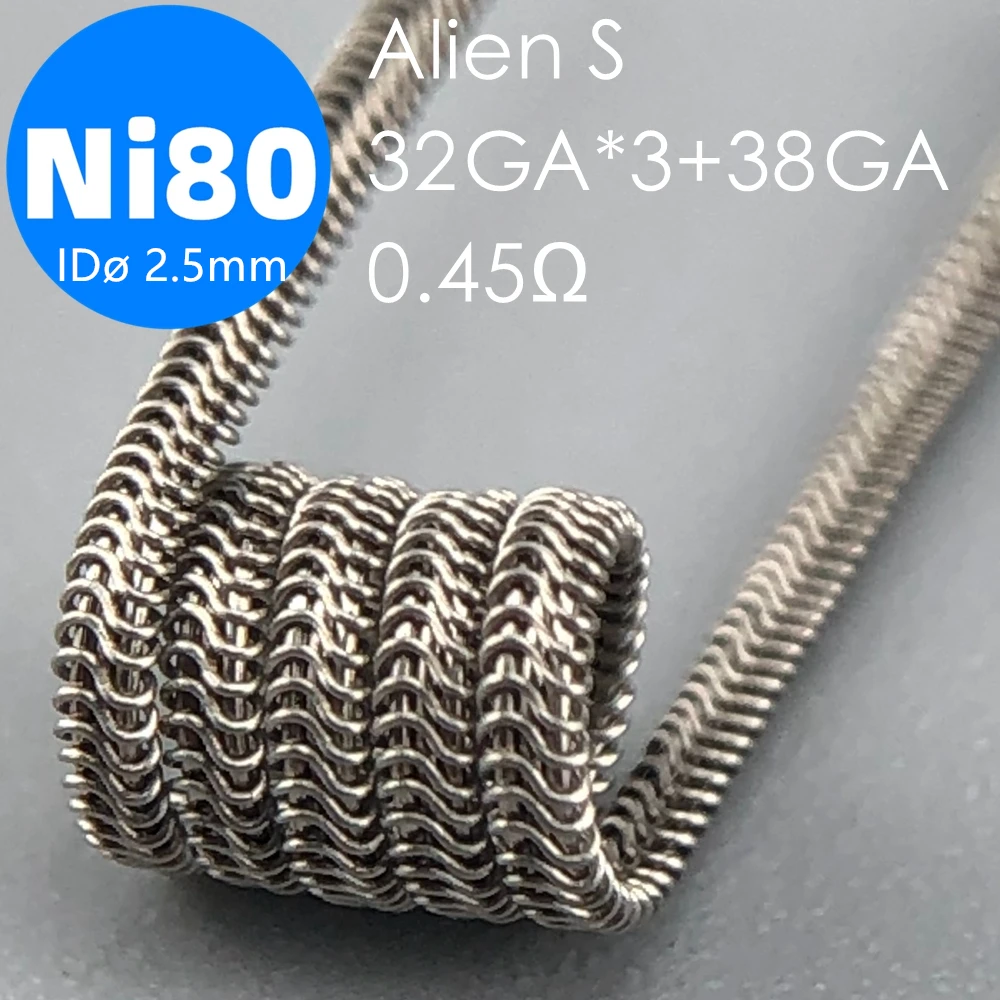 2.5มม. เส้นผ่านศูนย์กลางภายใน MTL AIO R-BA Boro ขดลวดหลอมละลาย clapton สปริงมือคนต่างด้าวเครื่องมือต้านทานแกน A1ลวด NI80 316L