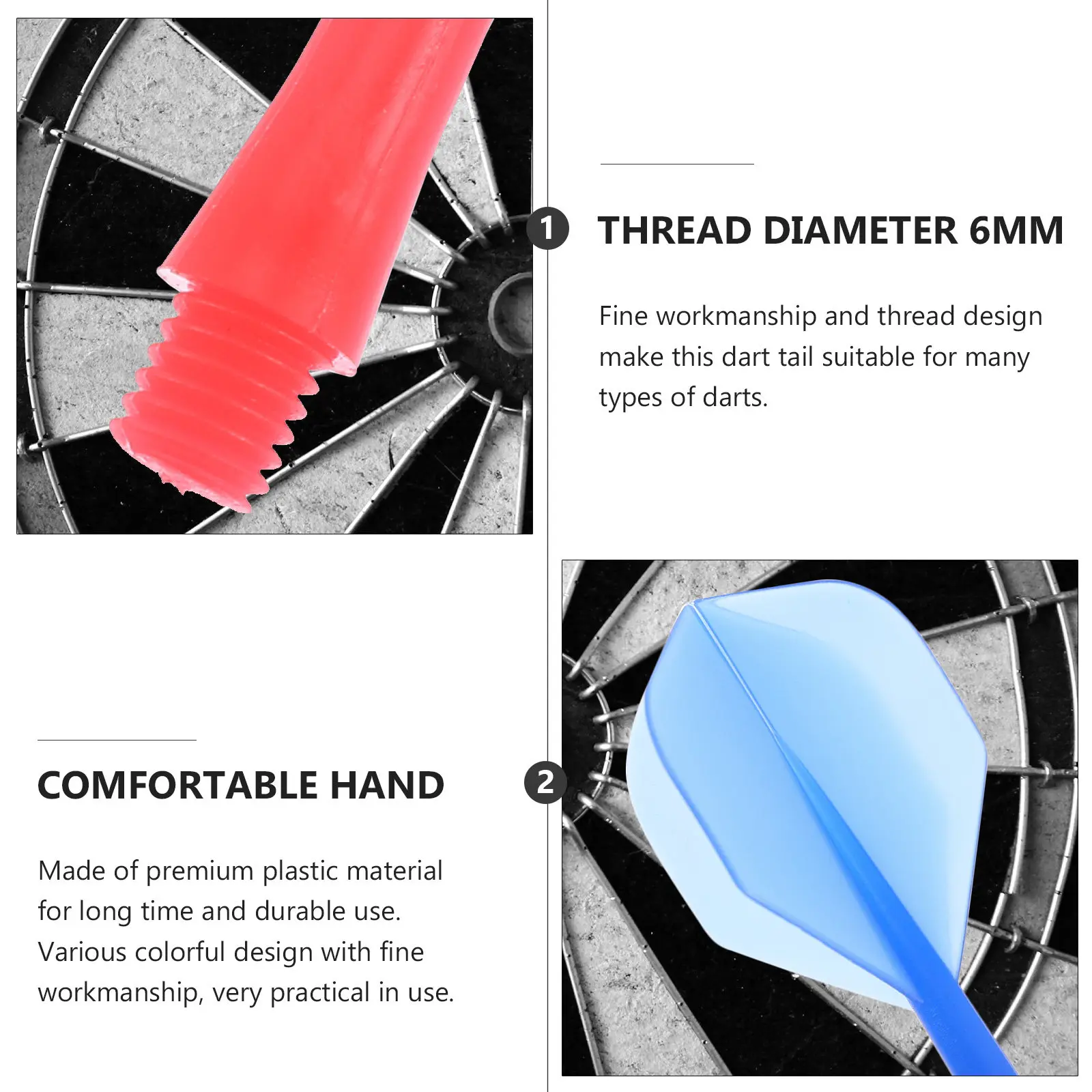 

20 Pcs Grip Tail Flights and Accessories Tails Portable Catching Wing Shape Shaft Replacements