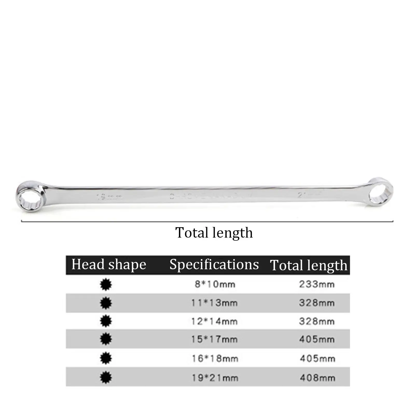 6x Extra Long Box End Wrenches Set Socket Wrench Convenient Automotive Tools for Electric Vehicle Automobile Maintenance