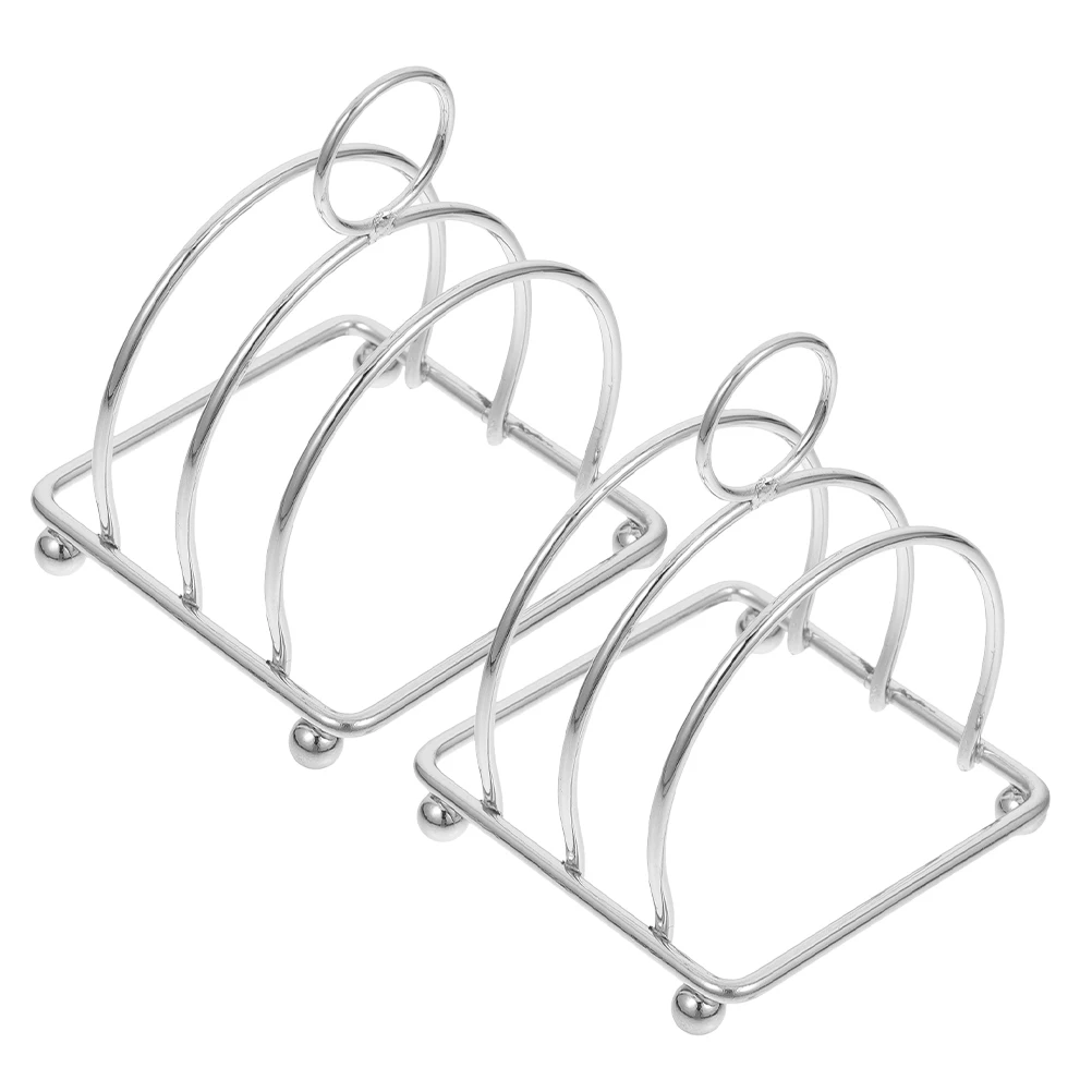 

2pcs Stainless Steel Bread Toast Holder Countertop Organizer Sandwich Slices Cooling Rack Kitchen Storage Shelf Bread Stand