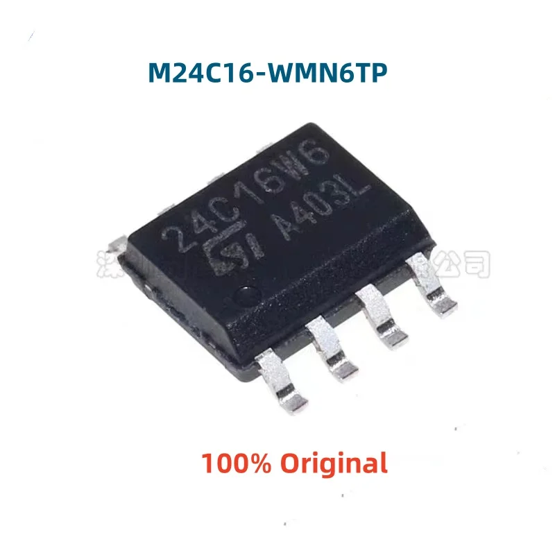 10PCS 100% New M24C04-WMN6TP M24C16-WMN6TP SOP-8 Brand New Original Chips ic