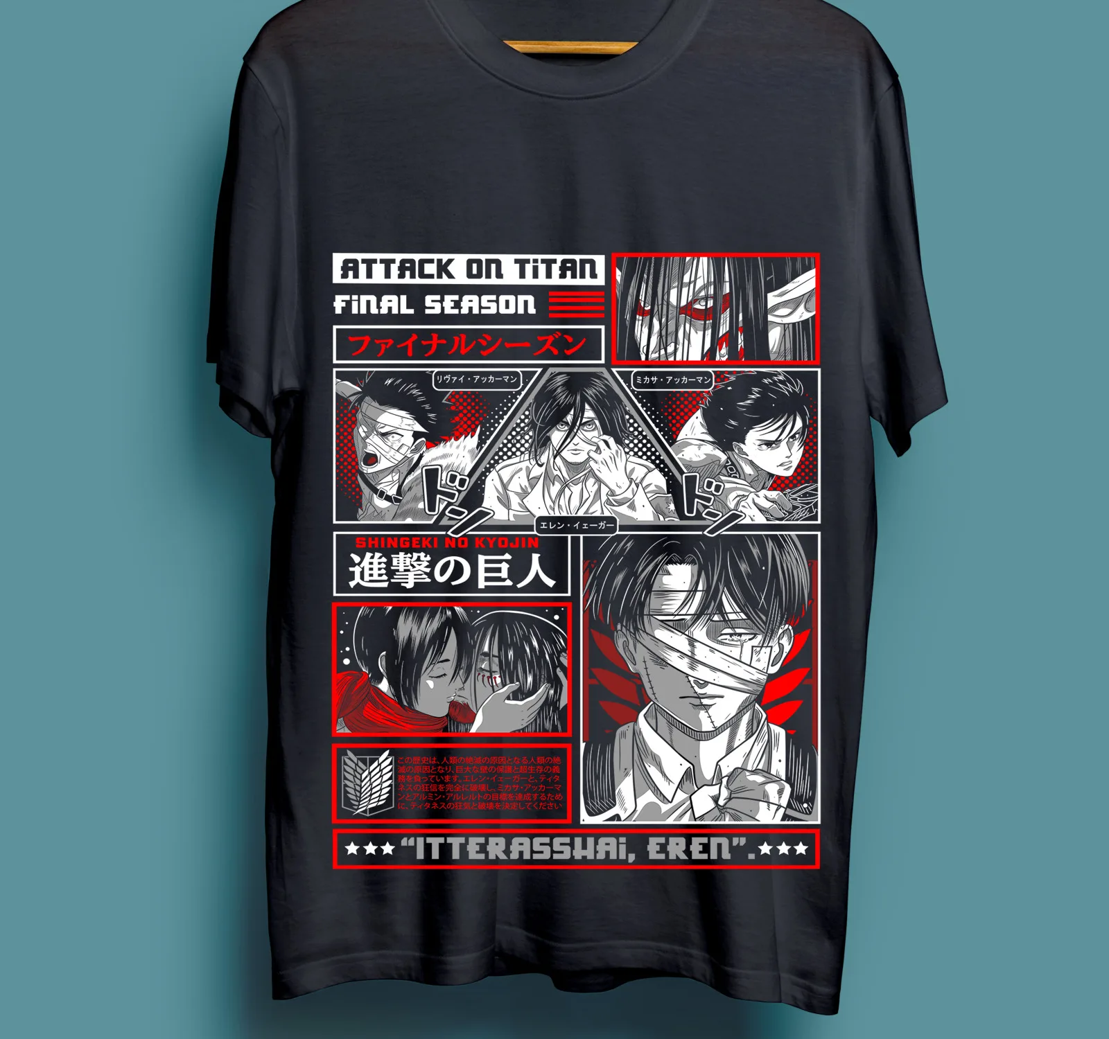 

Attack on Titan Mikasa Shingeki No Kyojin Horror Anime Exclusive Shirt All Size