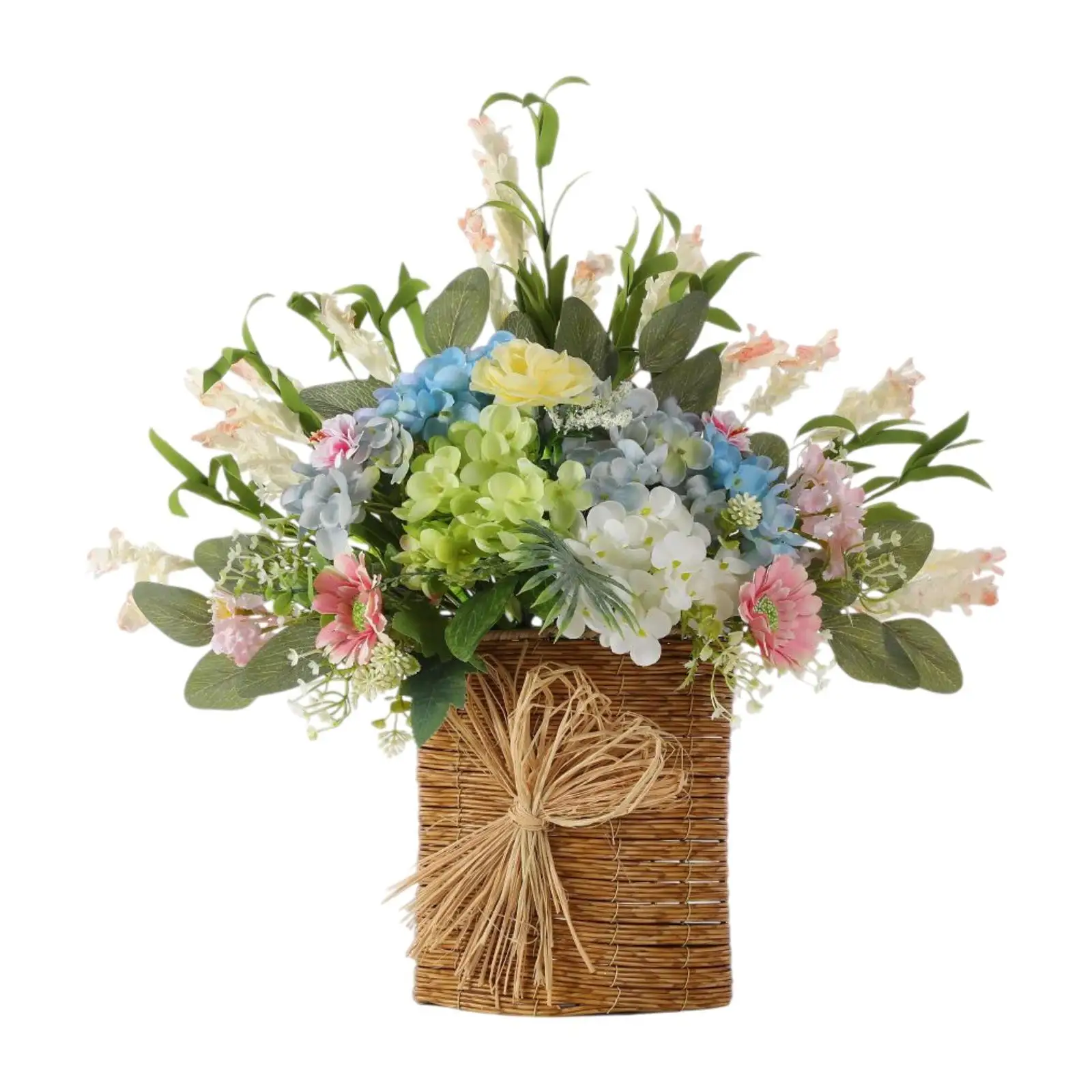 

Door Hanger Basket Wreath Party Supplies Welcome Sign Artificial Flowers Spring Wreath for Farmhouse Porch Outside Office Party