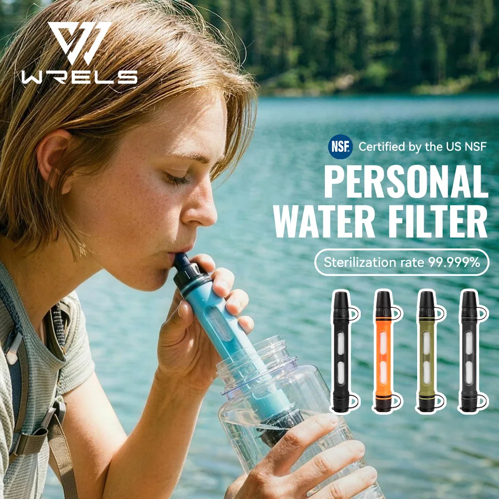 WRELS Camping Emergency Water Filter Outdoor Life Emergency Filtration Direct Drinking individual Water Purifier Steriliza