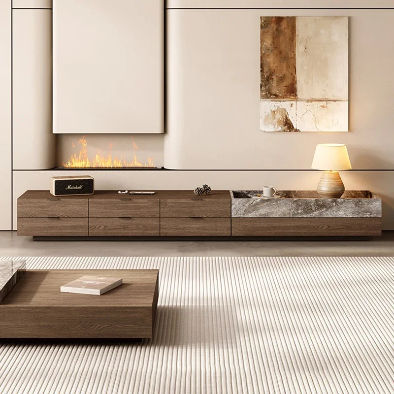 Contemporary Floating Oak Functional Tv Cabinet Industrial White Fashionable Elegant Luxury Tv Cabinet Fernsehschrank Furniture