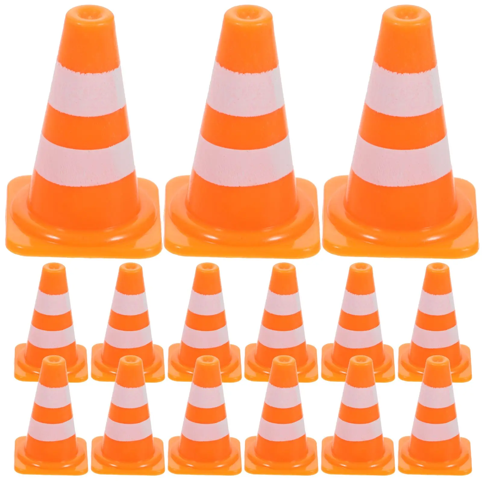 24/30/48/50pcs Mini Traffic Cones Road Street Signs Toys Traffic Barricade Construction Sign Children's Teaching Cognitive Toys