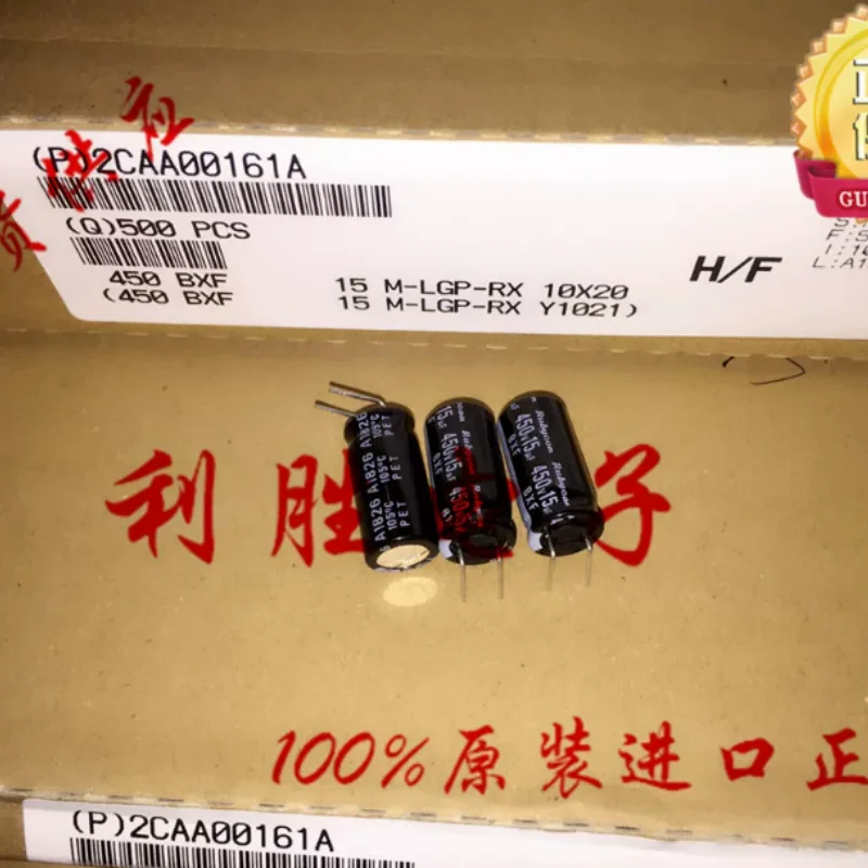 10PCS-100PCS Japanese Ruby Capacitor 450V15UF 10 * 20 BXF High Frequency Low Resistance Short Pin Replacement 450V10UF