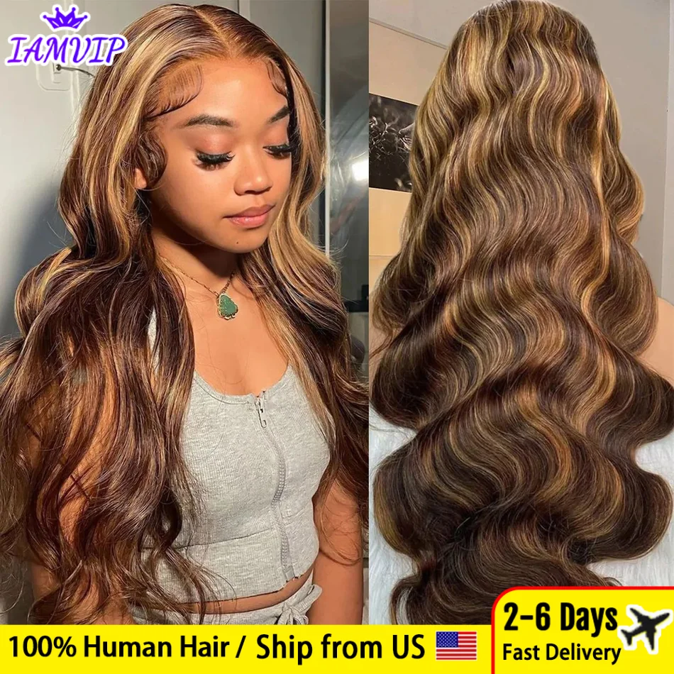 

30 40 Inch Highlight 13x6 Hd Lace Frontal Wig Human Hair Pre Plucked Body Wave 13x4 Honey Blond Curly Lace Front Wigs Human Hair