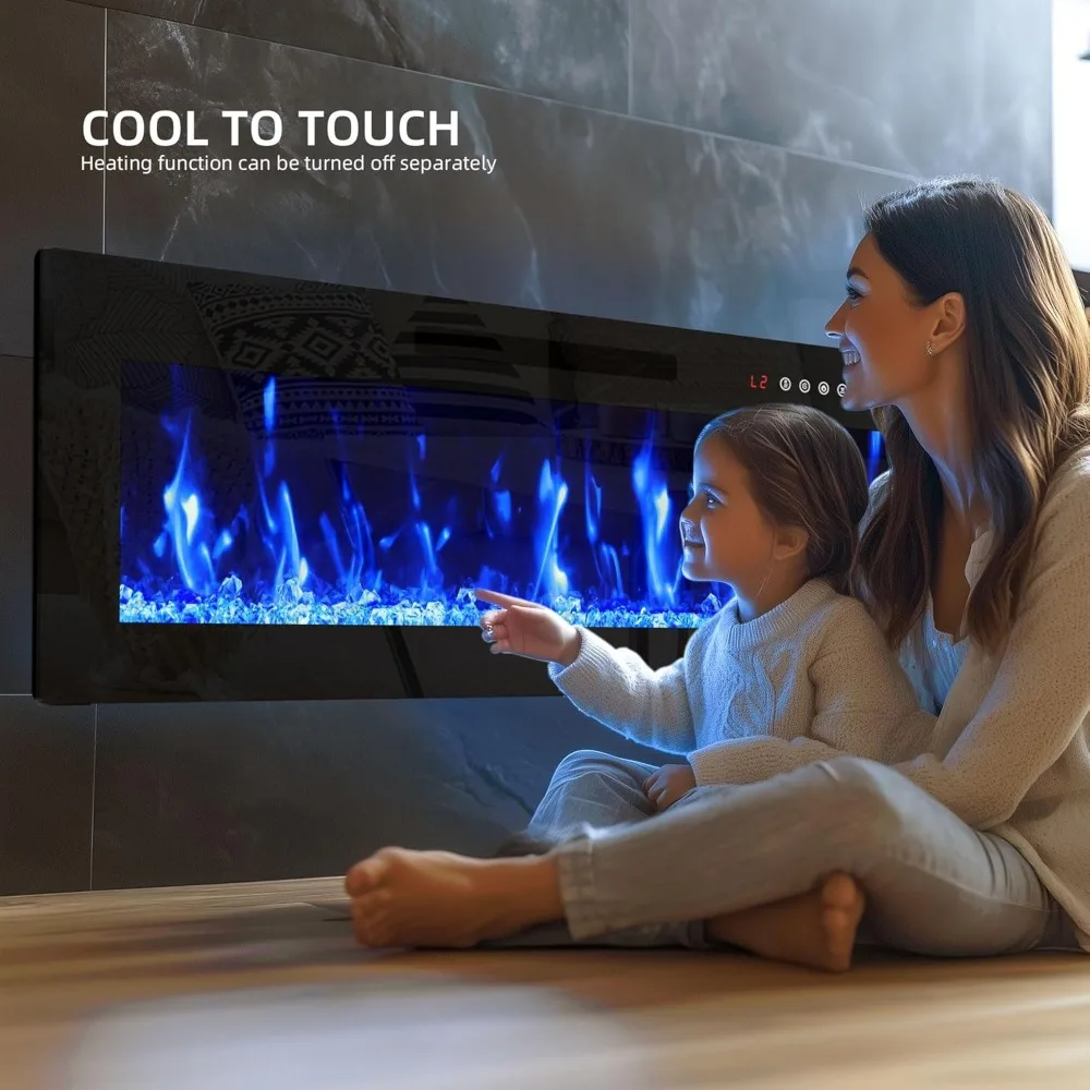 مدفأة كهربائية 36 وحدة حائط مجوفة مع جهاز تحكم عن بعد، 12 لون لهب، مثالية لحوامل التلفزيون وديكور المنزل #6