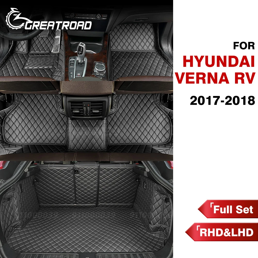 

Автомобильные коврики и коврики для багажника для Hyundai Verna RV 2017 2018, индивидуальные автомобильные подкладки для ног, задняя крышка, аксессуары для интерьера