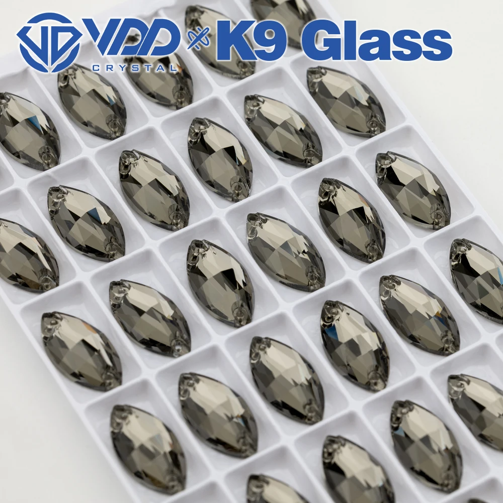 VDD S103 الماس الأسود نافيت أعلى جودة K9 الزجاج خياطة على أحجار الراين كريستال فلاتباك الخياطة ستراس الأحجار الملابس اللباس
