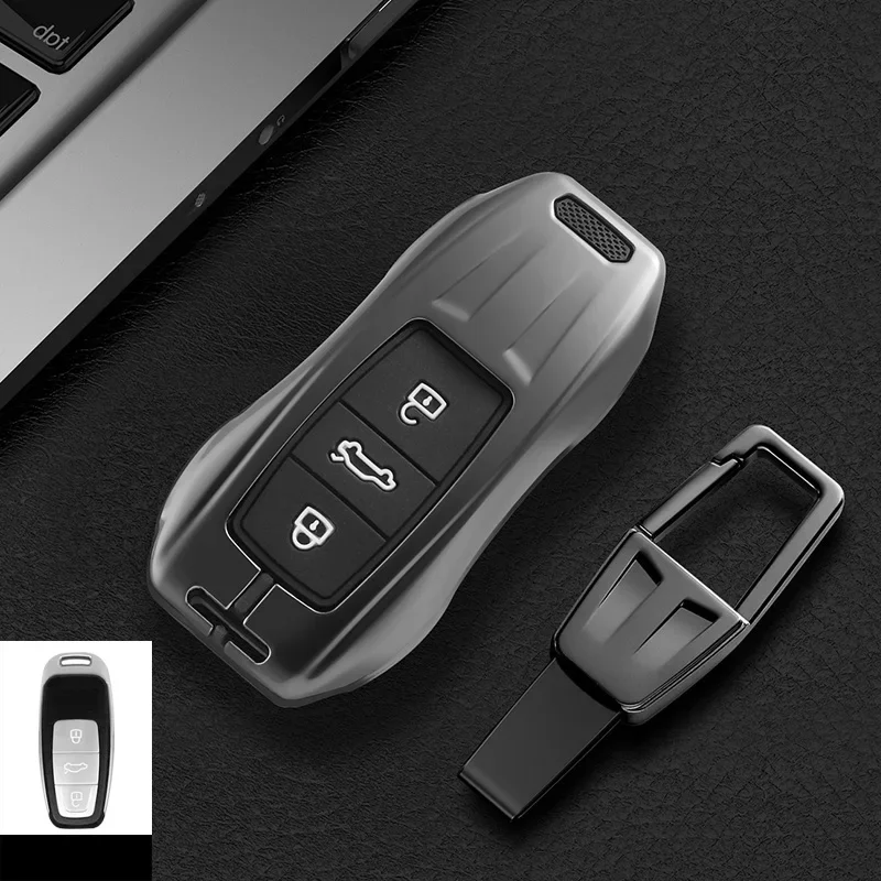 

Zinc Alloy Car Remote Key Case Cover Shell For Audi For Audi A6 A7 A8 E-tron Q5 Q7 Q8 C8 D5 Protector Holder Fob Accessories