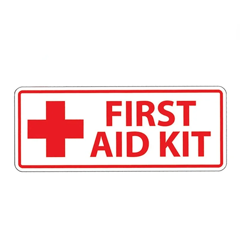 White First Aid Kit Stickers Vinyl Waterproof Decal Camp Boat Kayak SUP Camp Kid Family ATV SxS Baseball Field 20CM