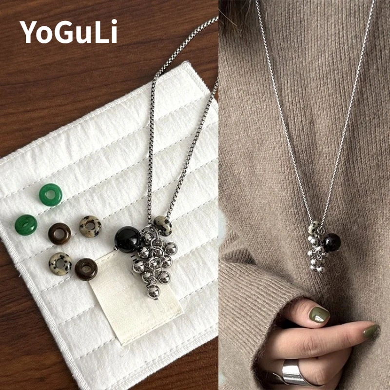 

Fashion Jewelry Elegant Temperament Metal Grape String Necklace For Women Party Gifts Simply Design Accessories Hot Selling