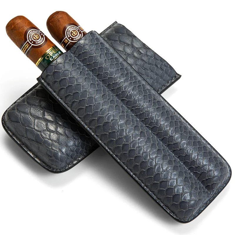 Cigar Cow Leather Portable Cigar Cigarette Accessories 2 Pack Moisturizing Cigarette Case