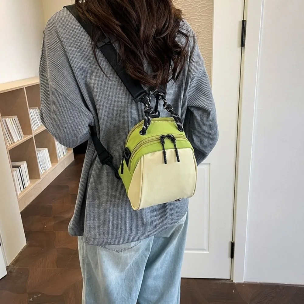 Nylon fabric lightweight mini crossbody bag, hand-held multi-functional backpack, women's small backpack