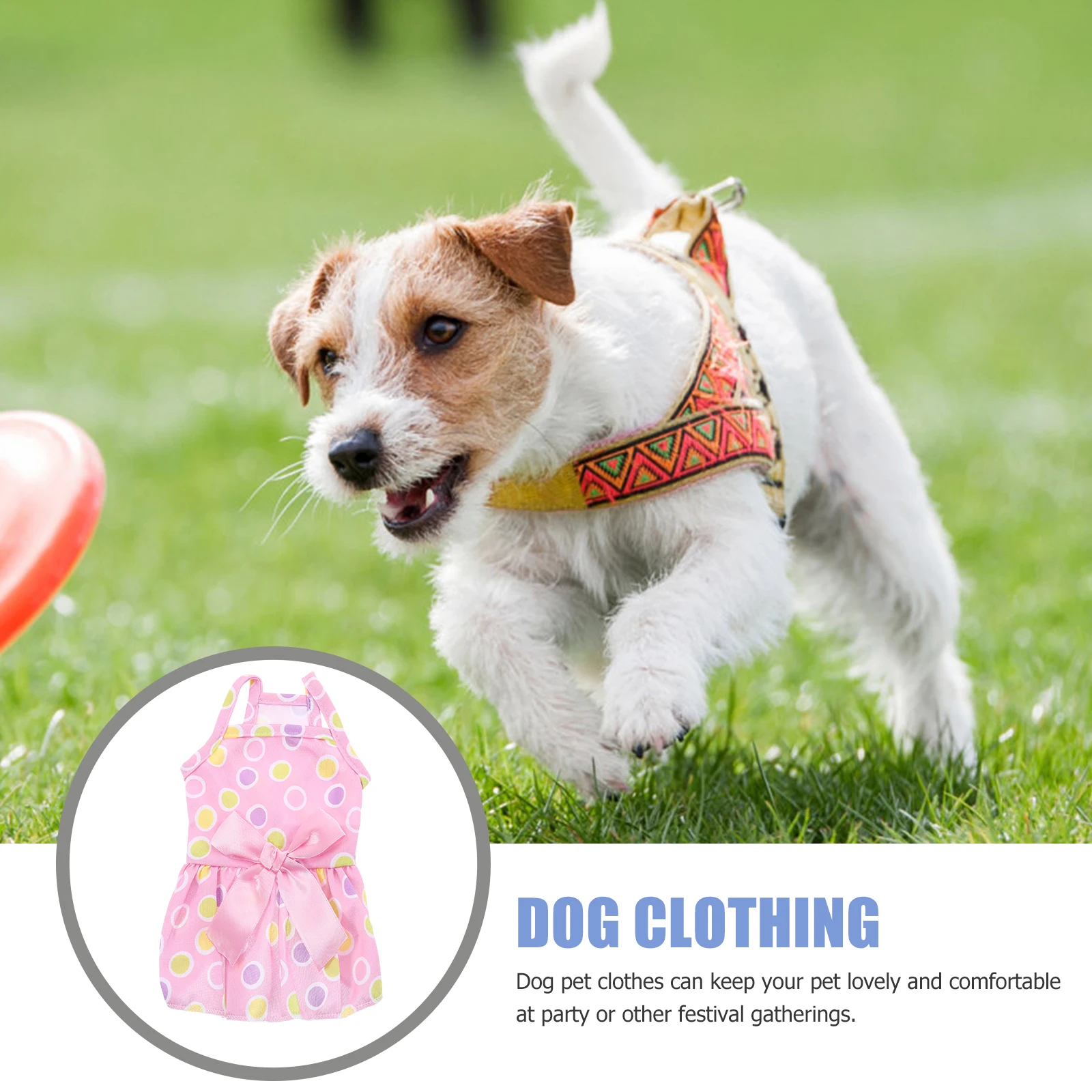

Elegant Bowknot Dress For Small Dogs Party Holiday Puppy Outfit Summer Dog Costume Skirt Comfortable Cloth Material Hawaiian