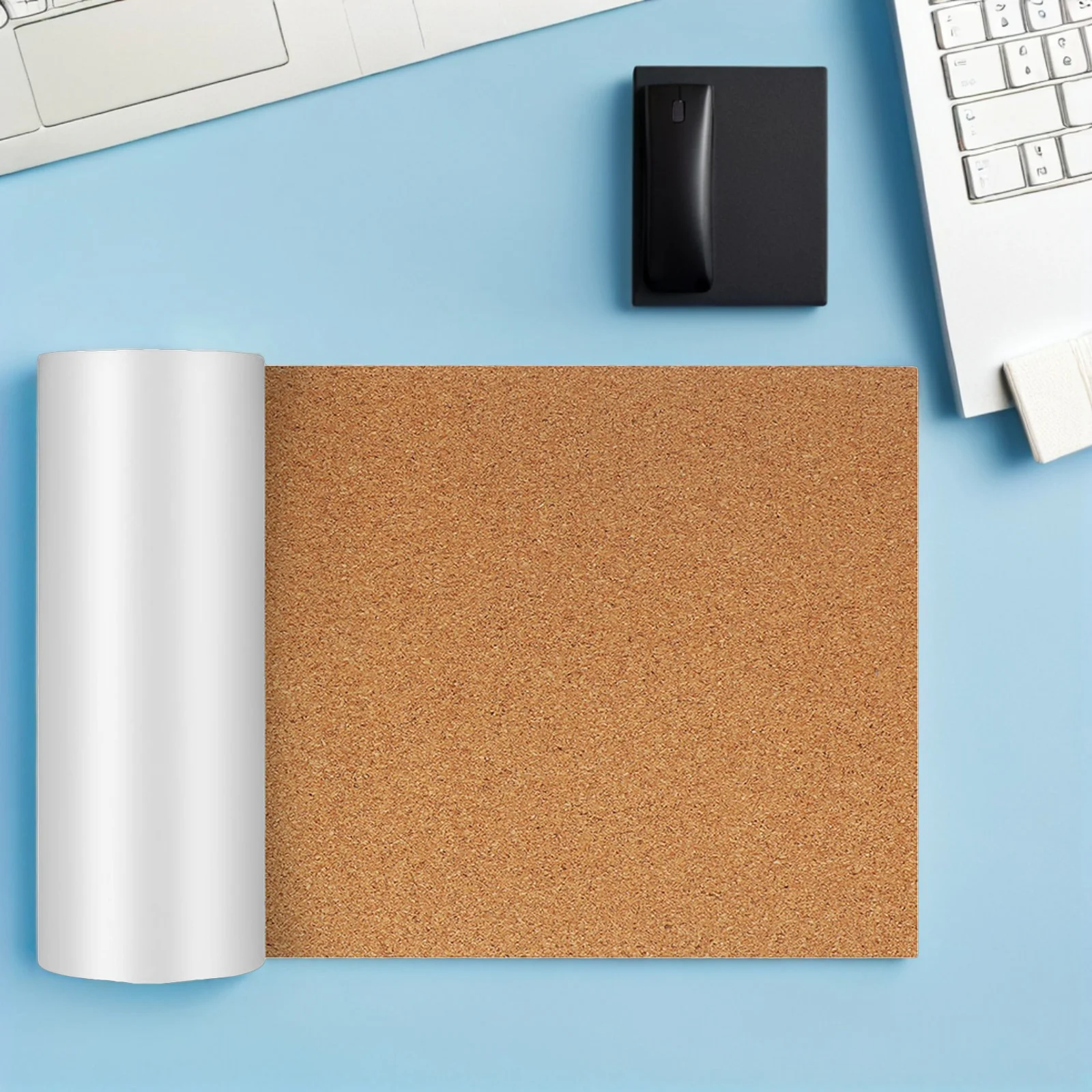 لفة ورق الفلين المدعومة اللاصق للجدار - لوحة الفلين ذاتية اللصق لتنظيم صور الملاحظات في الفصول الدراسية والمكتب DIY سجل القصاصات #6