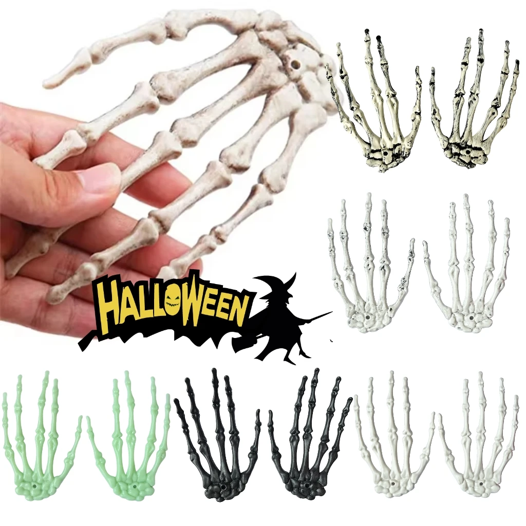 

6 пар пластиковых скелетов руки Хэллоуин страшные реалистичные ручные кости атмосфера реквизит вечерние дом с привидениями Хэллоуин украшение дома