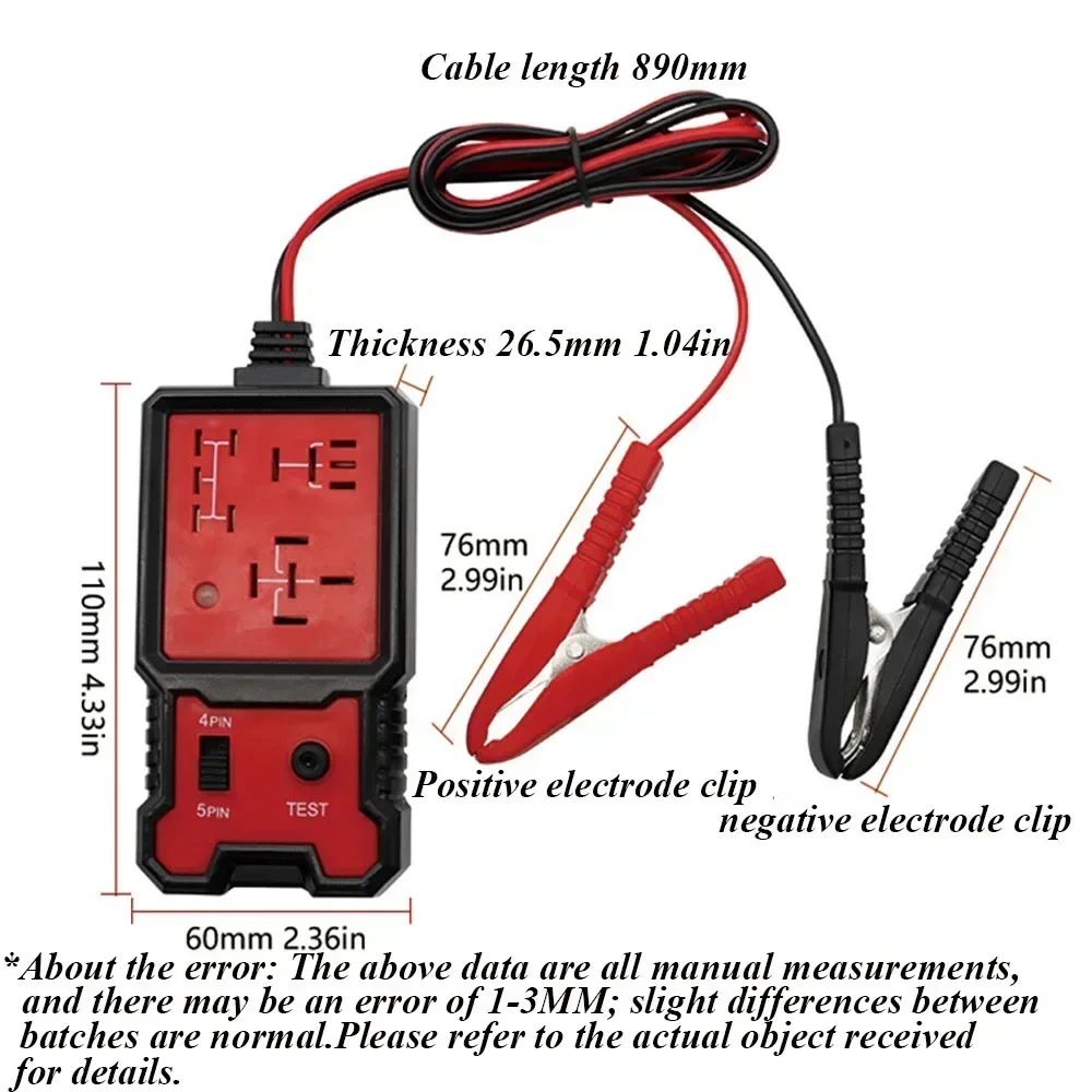 Universal 12V Car Relay Tester Car Battery Checker Electronic Relay Tester Voltage Tester Auto Accessories For Motorcycle Boat