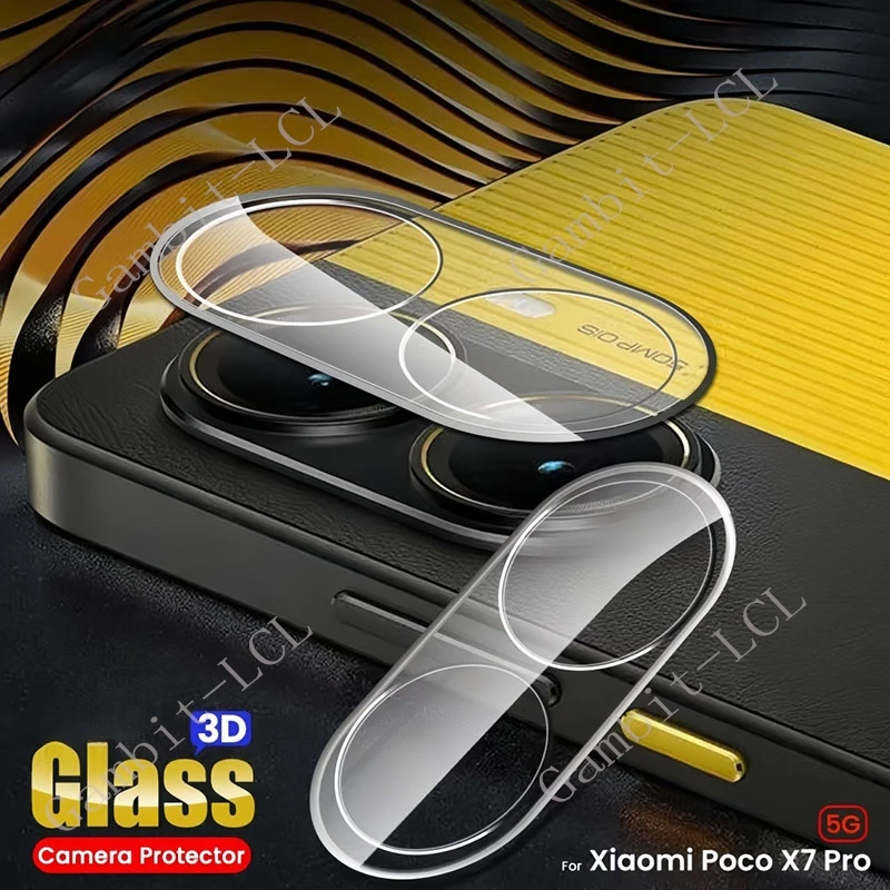 2PCS 9H HD 3D Camera Lens Film For Xiaomi Poco X7 Pro Redmi Turbo 4 PocoX7Pro X7Pro Original Tempered Glass Protector Cover