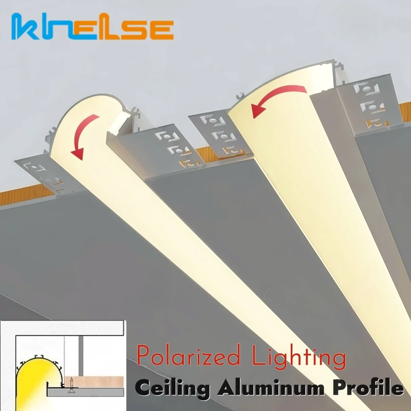 Trimless Ceiling Shadow LED Aluminum Profile Indirect Lighting Recessed Channel Gupsum Plaster Board Top Corner Bar Strip Lights