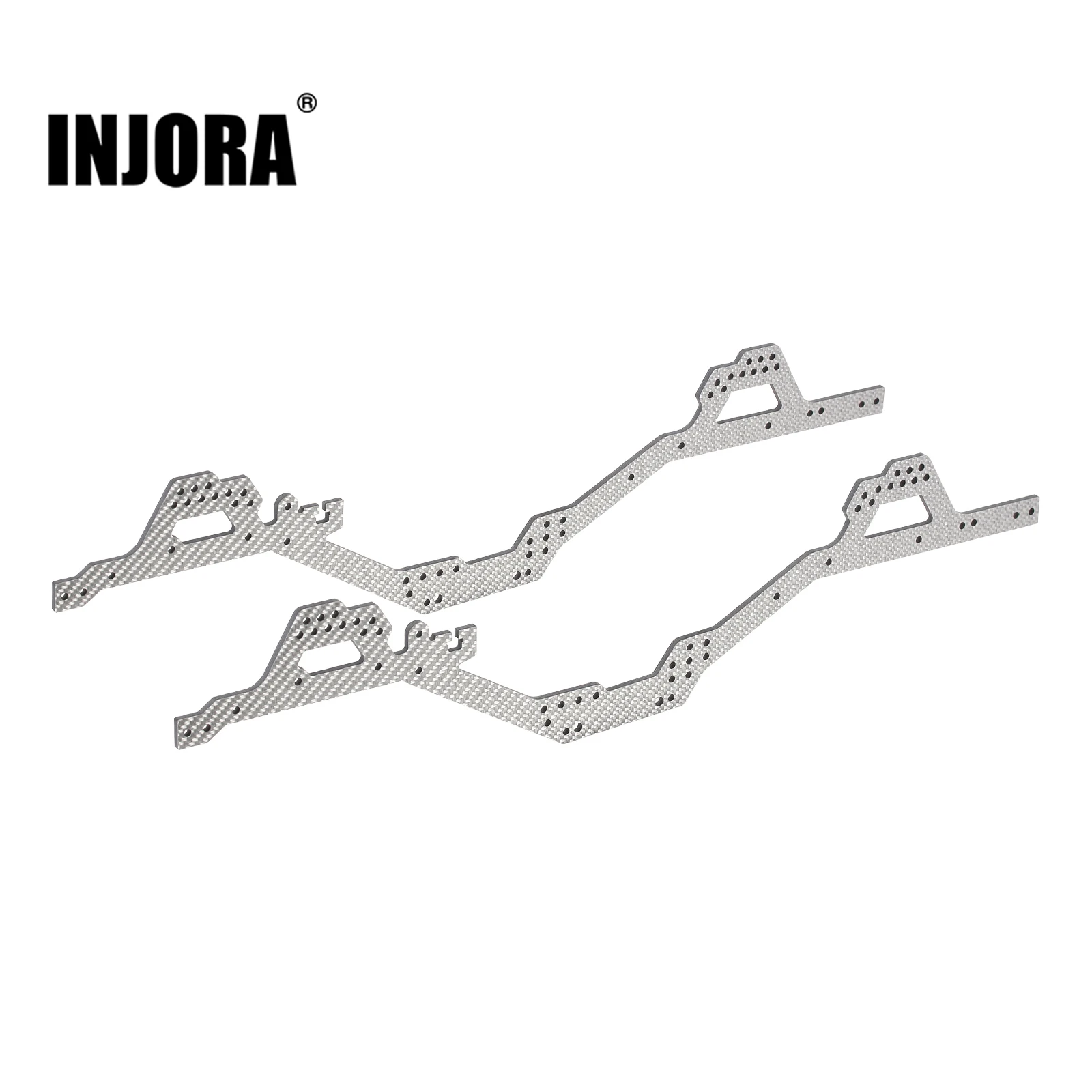 INJORA LCG Carbon Fiber Chassis Rail Set with Battery Plate for 1/10 RC Crawler Axial SCX10 PRO Upgrade