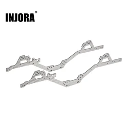 INJORA LCG Carbon Fiber Chassis Rail Set with Battery Plate for 1/10 RC Crawler Axial SCX10 PRO Upgrade