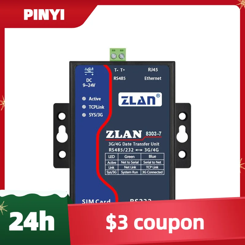 

Многоходовой преобразователь 4G со шлюзом Modbus RS485/232 в 2G/3G/4G ZLAN8303-7