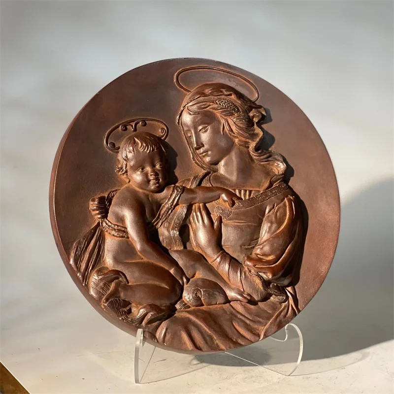 

Replica European classical relief Raphael "mother and child" relief desktop decorative art ornaments (without stand)