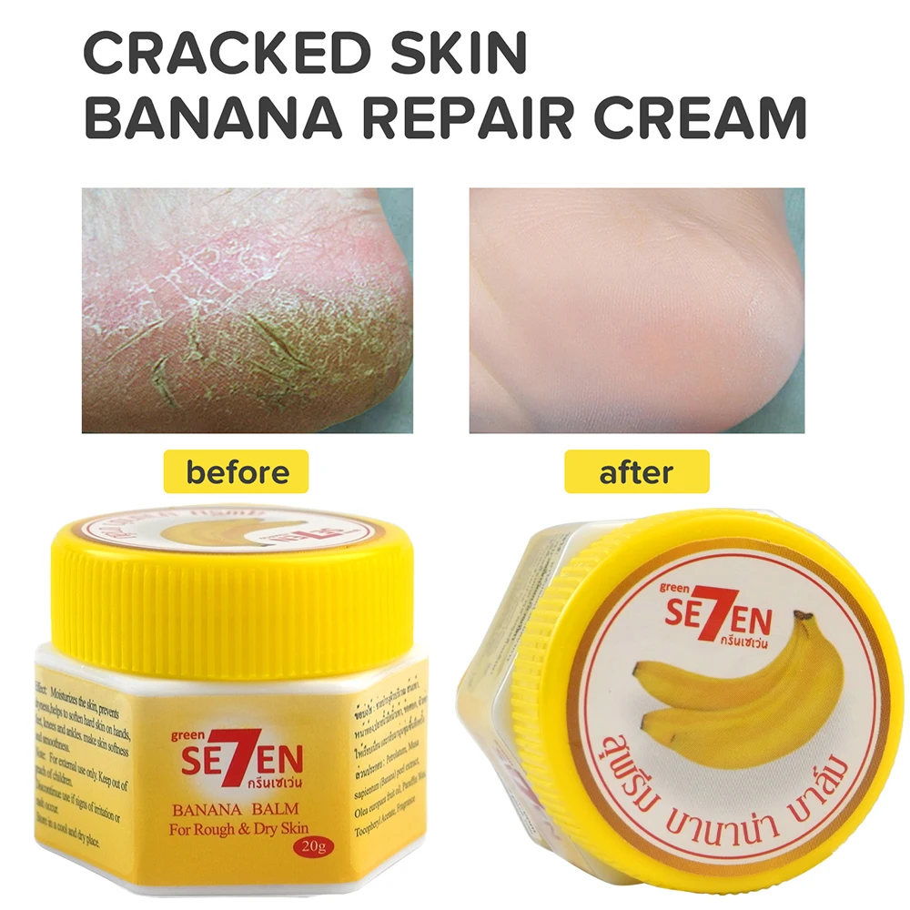 Ultra Moisturizing & Cracked Heel Care With Banana Extract For Dry, Rough Feet Overnight Renewal 20g/bottle