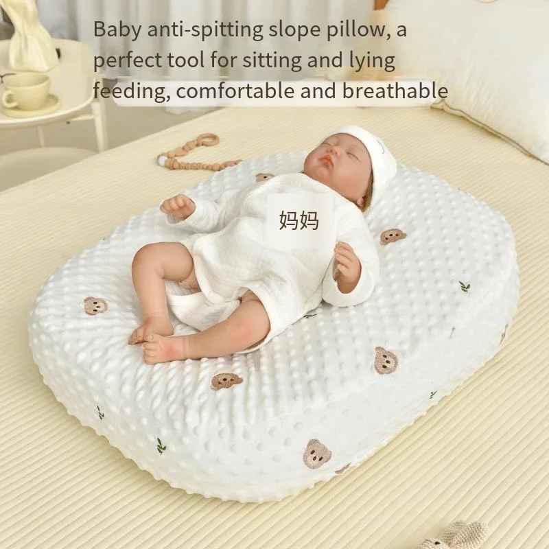 

Newborn Baby Anti-spitting Milk Slope Pad Newborn Baby Soothing Lying Cushion Anti-spilling Milk Choking Feeding Pillow Artifact