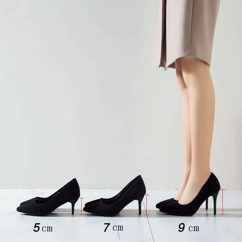 Woman Pumps New High Heels Stiletto Pump Single Shoes Female Office Shoes Ladies Black Pointed Toe Sexy Party Wedding Shoes