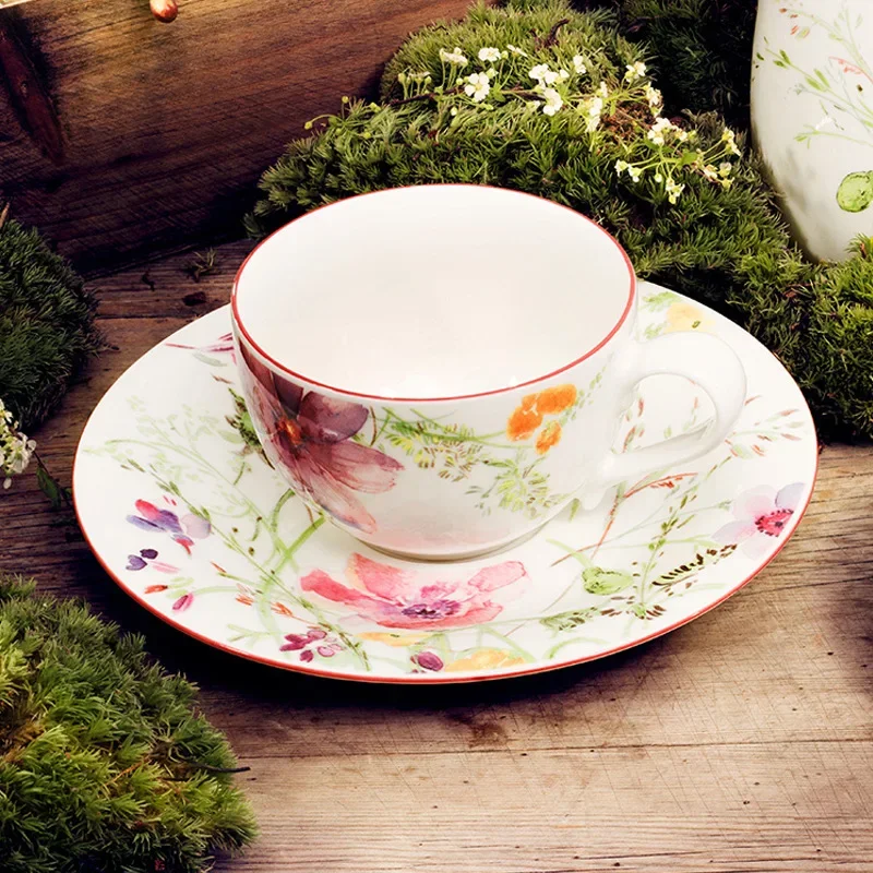Creative coffee cup and saucer set ceramic European high-end purple fascination