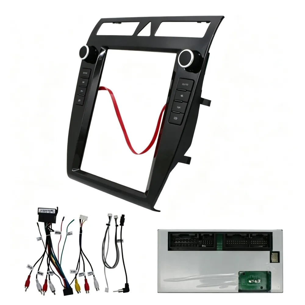 9.7 Inch Car Radio Fascia Frame For Audi A6 2001-2004 Android Stereo Dashboard Panel with Wiring Harness