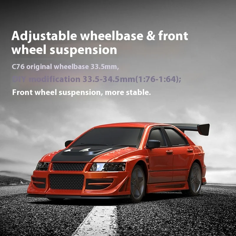 توربو سباق 1/76 سيارة كهربائية صغيرة تعمل بالتحكم عن بعد C76-Le سيارات لعبة سيارة رياضية لعبة نموذج هدية عيد ميلاد للأطفال #2